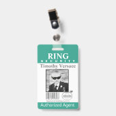 Smaragdgroene Ringdrager Beveiligingsbadge Badge (Voorzijde met clip)