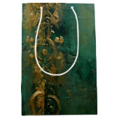 Smaragdgroene romantische bruiloft medium cadeauzakje (Voorkant)