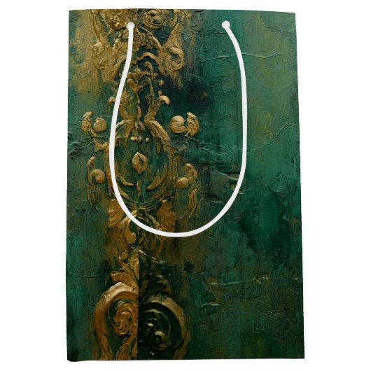 Smaragdgroene romantische bruiloft medium cadeauzakje (Voorkant)