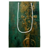 Smaragdgroene romantische bruiloft medium cadeauzakje (Achterkant)