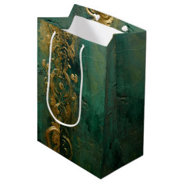 Smaragdgroene Romantische Trouwdag Medium Cadeauzakje