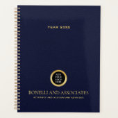 Smaragdgroene ronde Logo Naam Professional Planner (Voorkant)