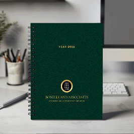Smaragdgroene ronde Logo Naam Professional Planner