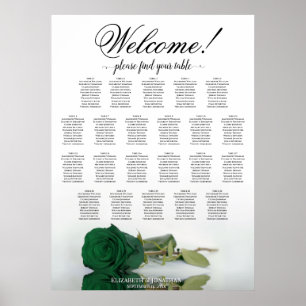 Smaragdgroene Roos 22 Tafel Trouw Stoelenplattegro Poster