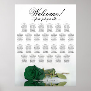 Smaragdgroene Roos 26 Tafel Trouw Stoelenplattegro Poster