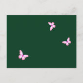 Smaragdgroene roze bloemblaadjes Quinceanera Briefkaart (Achterkant)