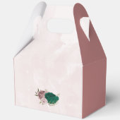 smaragdgroene roze bloemen bruiloft  bedankdoosjes (Achterkant)
