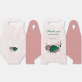 smaragdgroene roze bloemen bruiloft  bedankdoosjes (Ongevouwen)