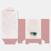 Smaragdgroene roze bloemen bruiloft bedankdoosjes (Ongevouwen)