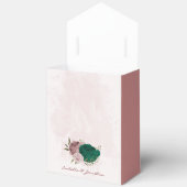 Smaragdgroene roze bloemen bruiloft bedankdoosjes (Open)