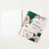 smaragdgroene roze bloemen bruiloft planner (Display)