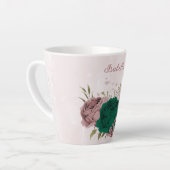smaragdgroene roze bloemen  latte mok (Linkerhoek)
