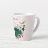 smaragdgroene roze bloemen  latte mok (Rechterhoek)