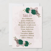 Smaragdgroene roze bloemen Zitplaatskaart Kaart (Voorkant)