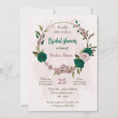 Smaragdgroene roze bloemetjes Botanisch vrijgezell Kaart (Voorkant)