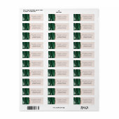 Smaragdgroene Roze Goud Agate Blush Retouradres Etiket (Full Sheet)