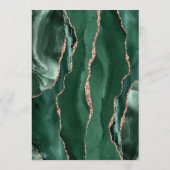 Smaragdgroene Roze Goud Agate Donkere Huwelijk Menu (Achterkant)