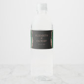Smaragdgroene Roze Goud Agate Donkere Huwelijk Waterfles Etiket (Voorkant)