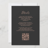 Smaragdgroene Roze Gouden Agaat Donkere QR Code Br Kaart (Achterkant)