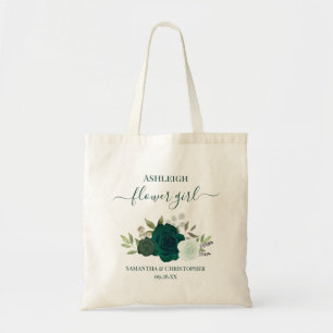 Smaragdgroene Rozen Elegante Bloemenmeisjes Bruilo Tote Bag