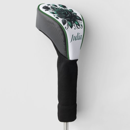 Smaragdgroene Rozen Golfheadcover (Schuin)