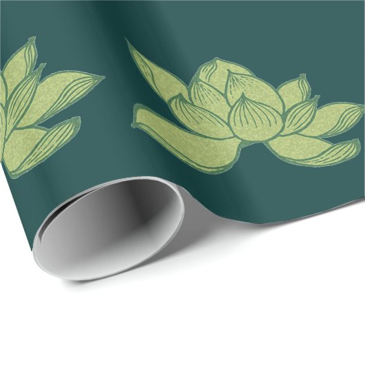 Smaragdgroene rust: Lotus Leaf Gift Cadeaupapier (Rol Hoek)