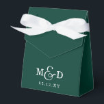 Smaragdgroene Rustieke Boho Moderne Monogram Bruil Bedankdoosjes<br><div class="desc">Smaragdgroene Rustieke Boho Moderne Monogram Bruiloft Favor Dozen</div>