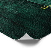 Smaragdgroene Rustieke Houten Trouw Welkomstbord Poster (Hoek)