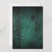 Smaragdgroene Rustieke Schuur Hout Boho Trouw Save The Date (Achterkant)