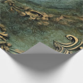 Smaragdgroene Rustieke Steampunk Klok Cadeaupapier (Hoek)