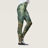 Smaragdgroene Rustieke Steampunk Klok Leggings (Rechts)