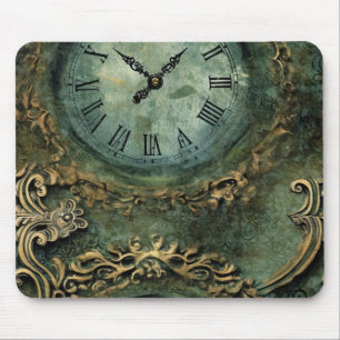 Smaragdgroene Rustieke Steampunk Klok Muismat