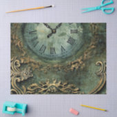 Smaragdgroene Rustieke Steampunk Klok Tissuepapier (Craft)