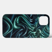 Smaragdgroene Satijnen Golven Hoesje - Luxe Zijde (Achterkant (horizontaal))