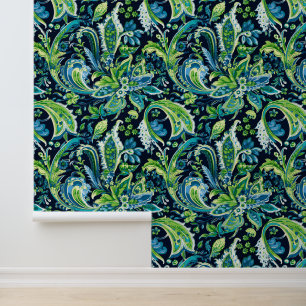 Smaragdgroene schemering behang