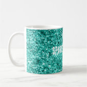 Smaragdgroene schittering koffiemok (Links)