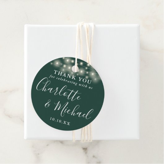 Smaragdgroene scriptiereekslichten Dank u Bedankjes Labels (In situ)