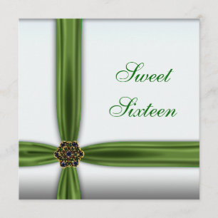 Smaragdgroene sieraden Sweet Sixteen uitnodiging