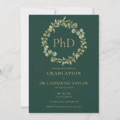 Smaragdgroene slinger PhD-graad afstudeerfeest Kaart (Voorkant)
