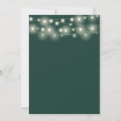 Smaragdgroene Slingerlichten Script Bruiloft Kaart (Achterkant)