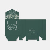 Smaragdgroene snoerlampjes bloemige bruiloft bedankdoosjes (Uitgevouwen)