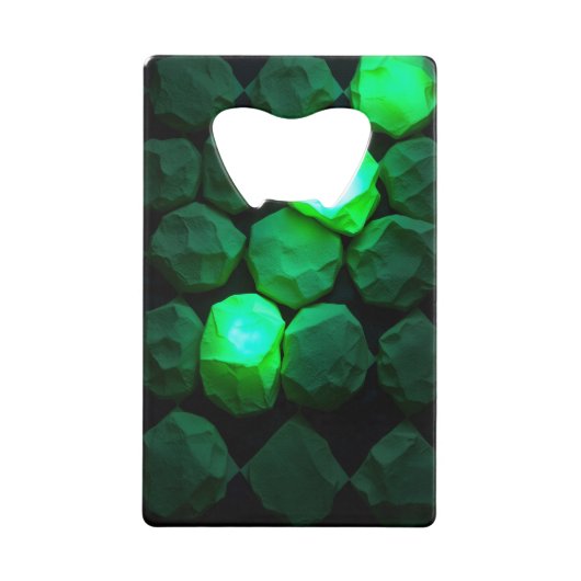Smaragdgroene Stenen Creditkaart Flessenopener (Voorkant)
