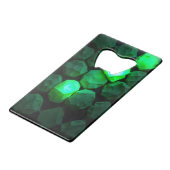 Smaragdgroene Stenen Creditkaart Flessenopener (Voorkant Gekanteld)