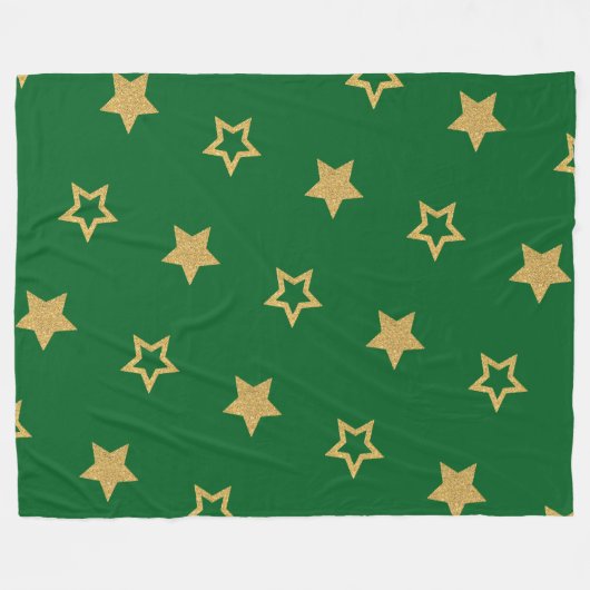 smaragdgroene Sterrennacht Fleece Deken (Voorkant (Horizontaal))