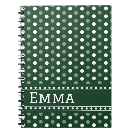 Smaragdgroene Stippen Notitieboek (Voorkant)