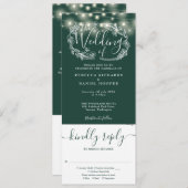 Smaragdgroene string lichten alles in één bruiloft kaart (Voorkant / Achterkant)