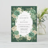 Smaragdgroene Succulente Eucalyptus Bruiloft Kaart (Staand voorkant)