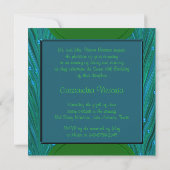 Smaragdgroene Teal Blauwe Quinceanera Kaart (Achterkant)