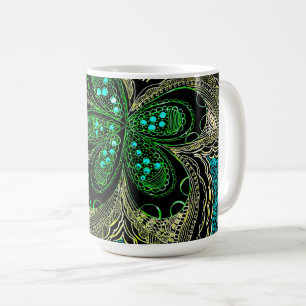 Smaragdgroene Tijgermandala Bloem Decorative Theek Koffiemok