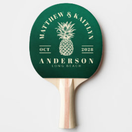 Smaragdgroene Tropische Ananas Bruiloft Tafeltennisbatje